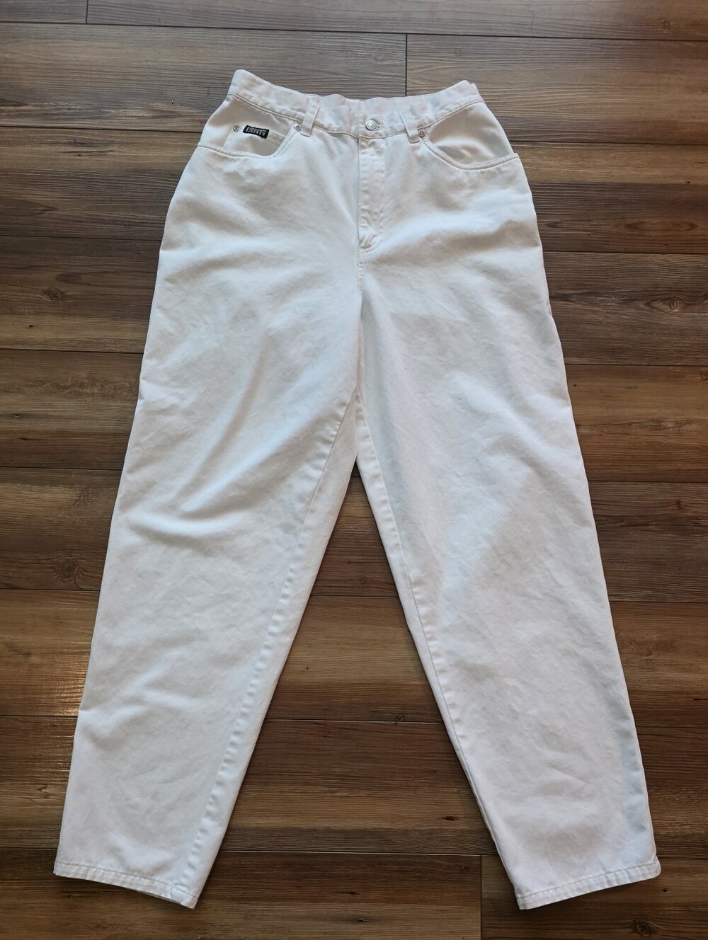 VTG 90s Lauren Ralph Lauren High Waisted White Jeans 6 Mom Rigid Cotton